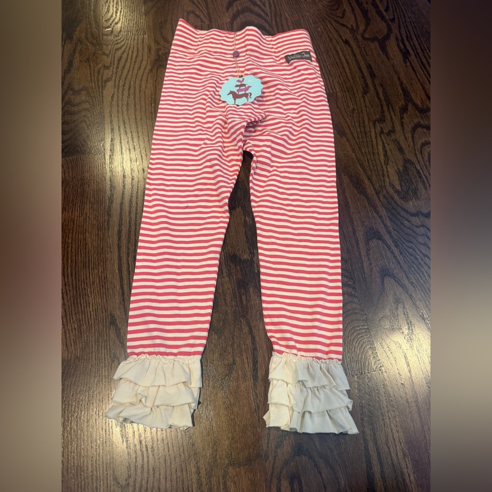 Matilda Jane Winter Collection /Character Counts Cardinal Stripe Leggings NWT